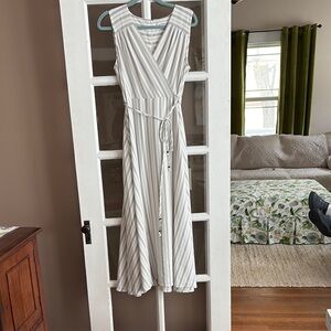 Elegant Striped Sleeveless Dress